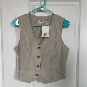Levi's Beige Button-Up Vest Slim Fit